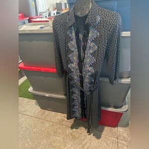 Black and White Polka Dot Dress with Paisley Accents p71